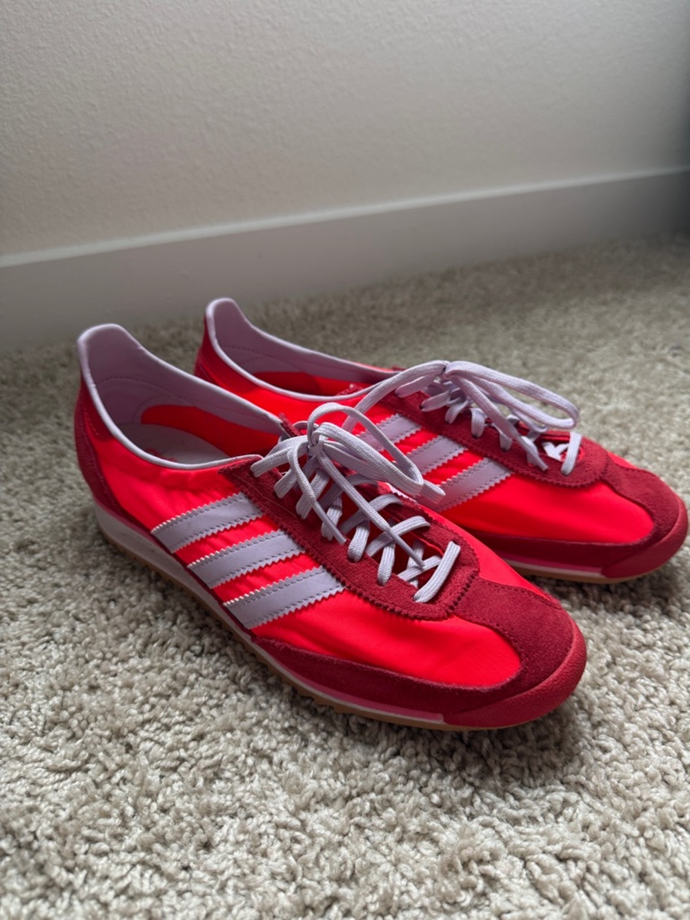adidas Red & White Low-Profile Vintage Trainer